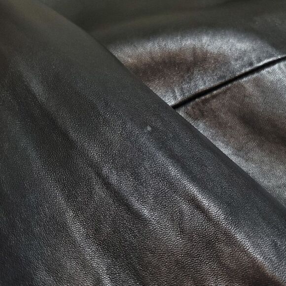 Hathaway Vintage Black Leather Buttery Soft Button-Up Fitted Jacket Coat - Picture 9 of 9